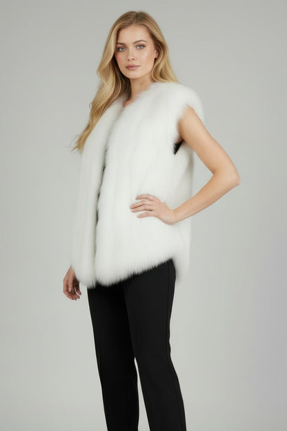 Gilet en fourrure de renard blanc Héritage fourrure