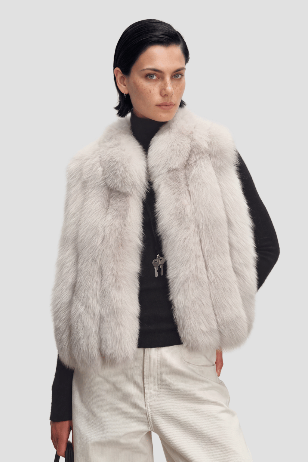 Gilet en fourrure de renard blanc Héritage fourrure