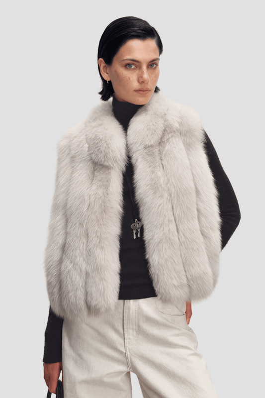 Gilet en fourrure de renard blanc Héritage fourrure