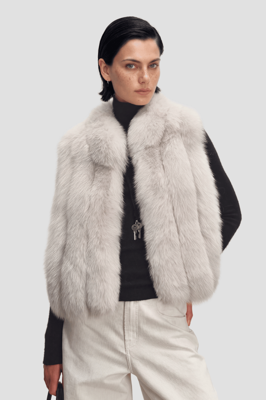 Gilet en fourrure de renard blanc Héritage fourrure