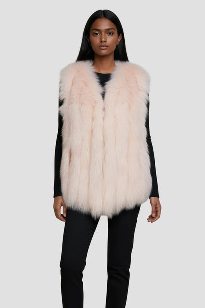 Gilet en fourrure de renard clair Héritage fourrure