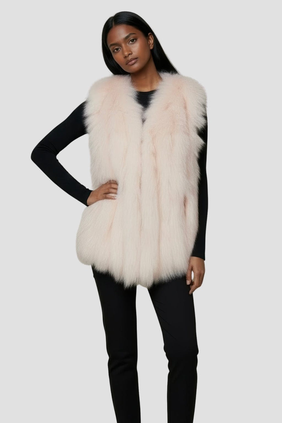Gilet en fourrure de renard clair Héritage fourrure