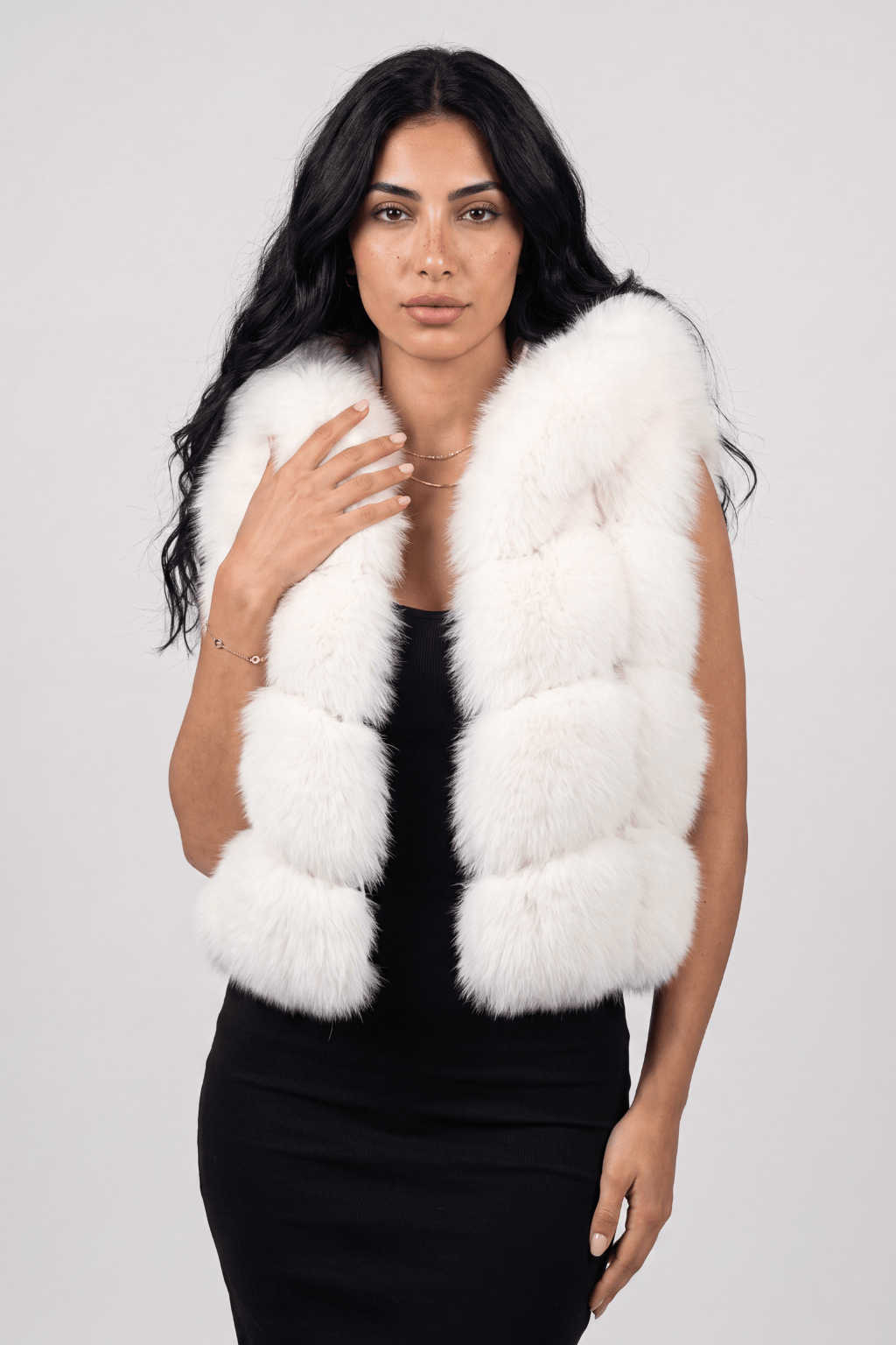 Gilet en fourrure de renard clair Héritage fourrure