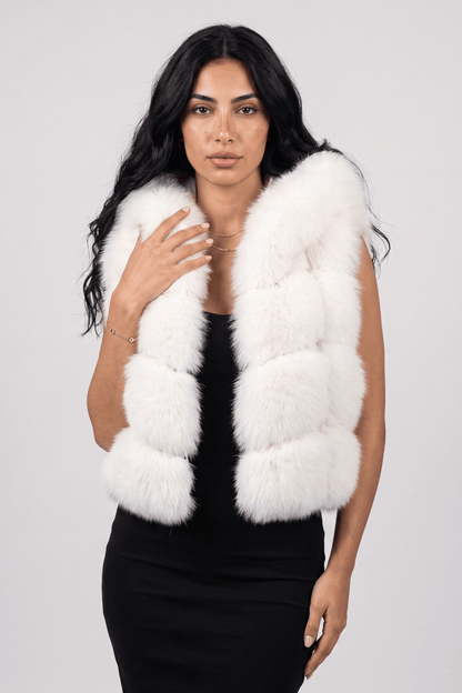 Gilet en fourrure de renard clair Héritage fourrure