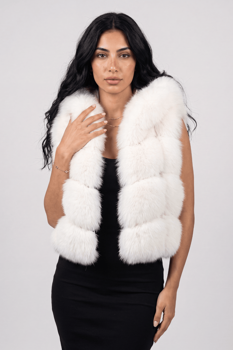 Gilet en fourrure de renard clair Héritage fourrure