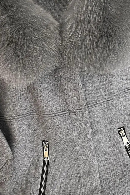 Gilet en fourrure de renard gris Héritage fourrure