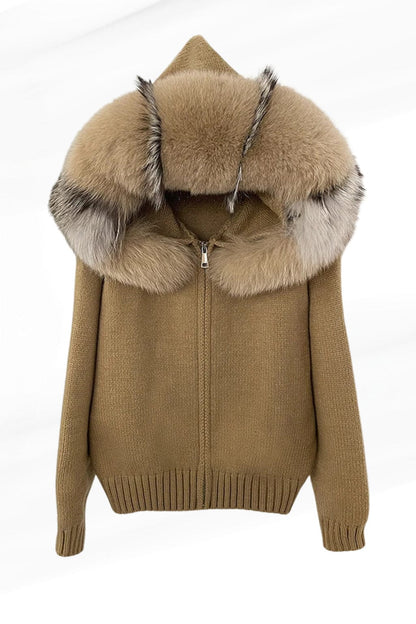 Gilet en fourrure de renard marron Héritage fourrure