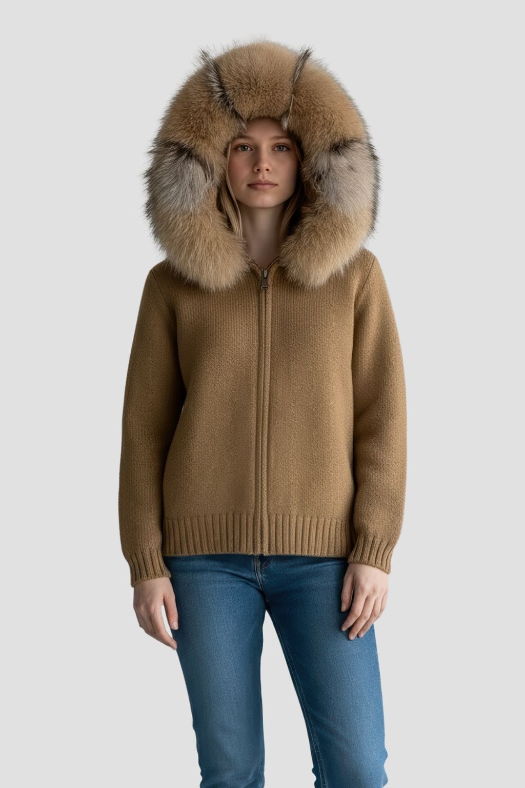 Gilet en fourrure de renard marron Héritage fourrure