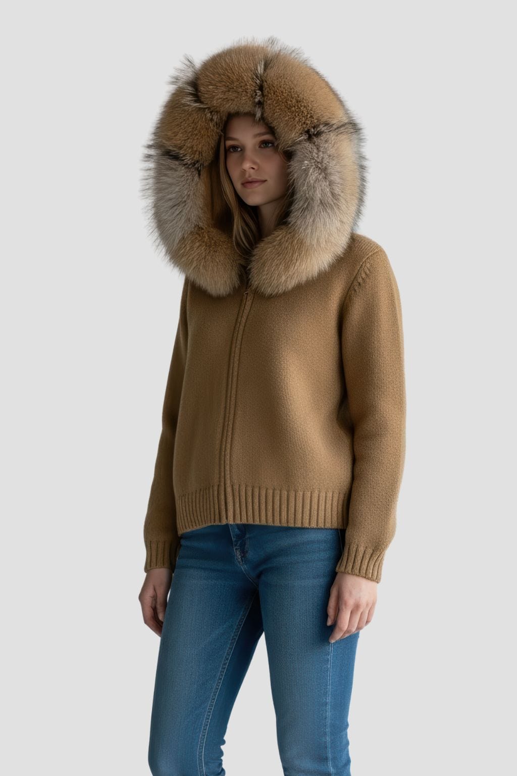 Gilet en fourrure de renard marron Héritage fourrure