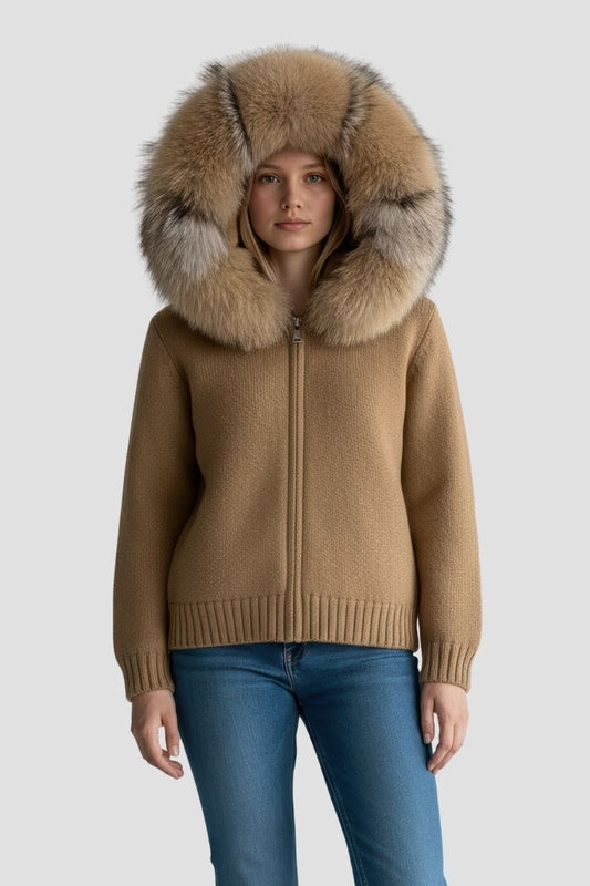 Gilet en fourrure de renard marron Héritage fourrure