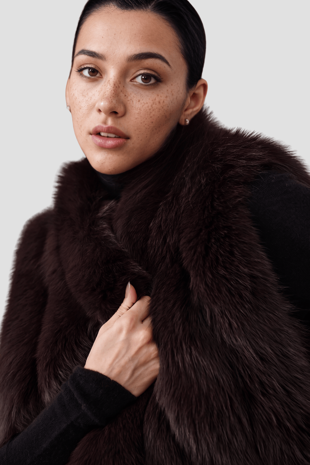 Gilet en fourrure de renard marron Héritage fourrure