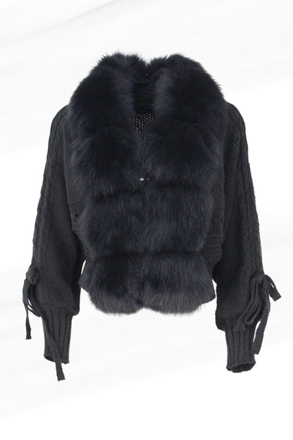 Gilet en fourrure de renard noir Héritage fourrure