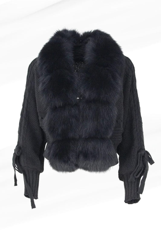 Gilet en fourrure de renard noir Héritage fourrure