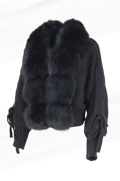 Gilet en fourrure de renard noir Héritage fourrure