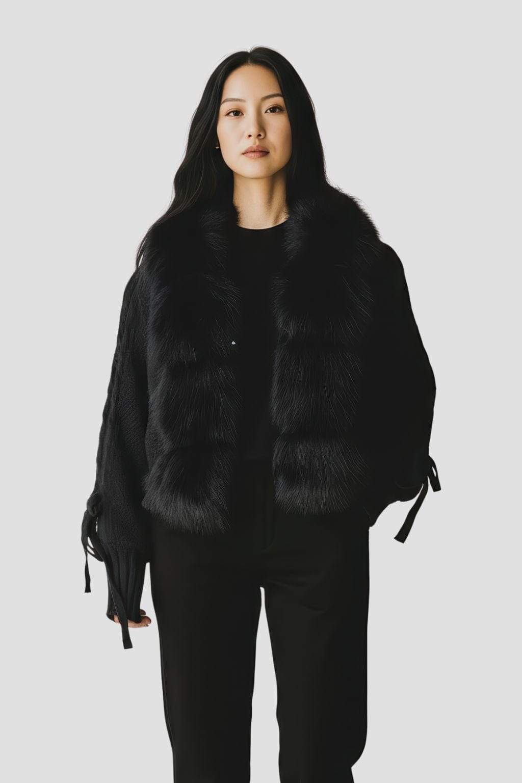 Gilet en fourrure de renard noir Héritage fourrure