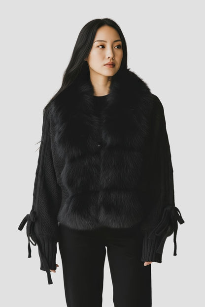 Gilet en fourrure de renard noir Héritage fourrure