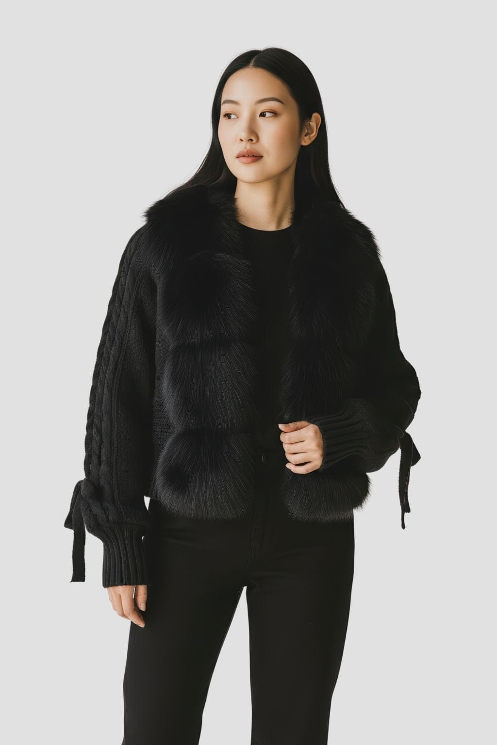 Gilet en fourrure de renard noir Héritage fourrure