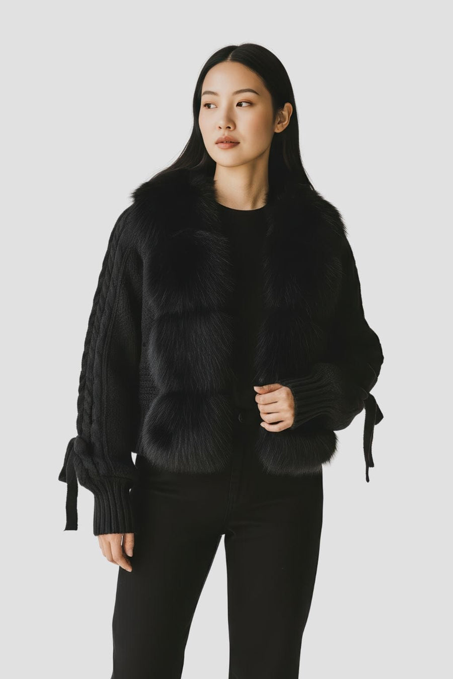 Gilet en fourrure de renard noir Héritage fourrure