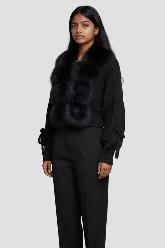 Gilet en fourrure de renard noir Héritage fourrure