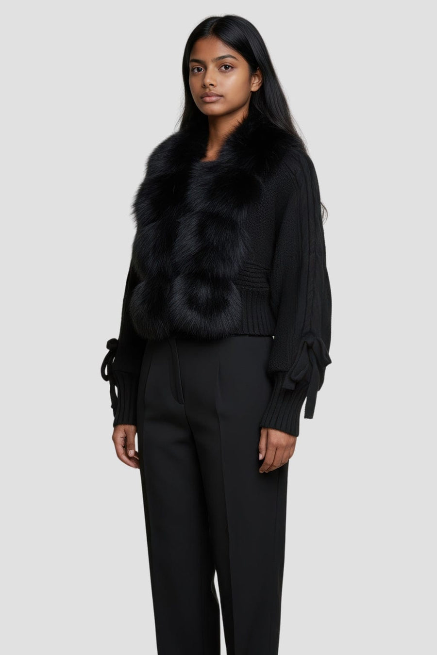 Gilet en fourrure de renard noir Héritage fourrure