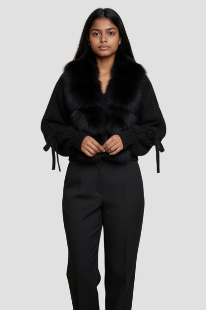 Gilet en fourrure de renard noir Héritage fourrure
