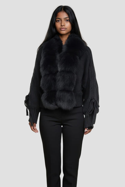Gilet en fourrure de renard noir Héritage fourrure