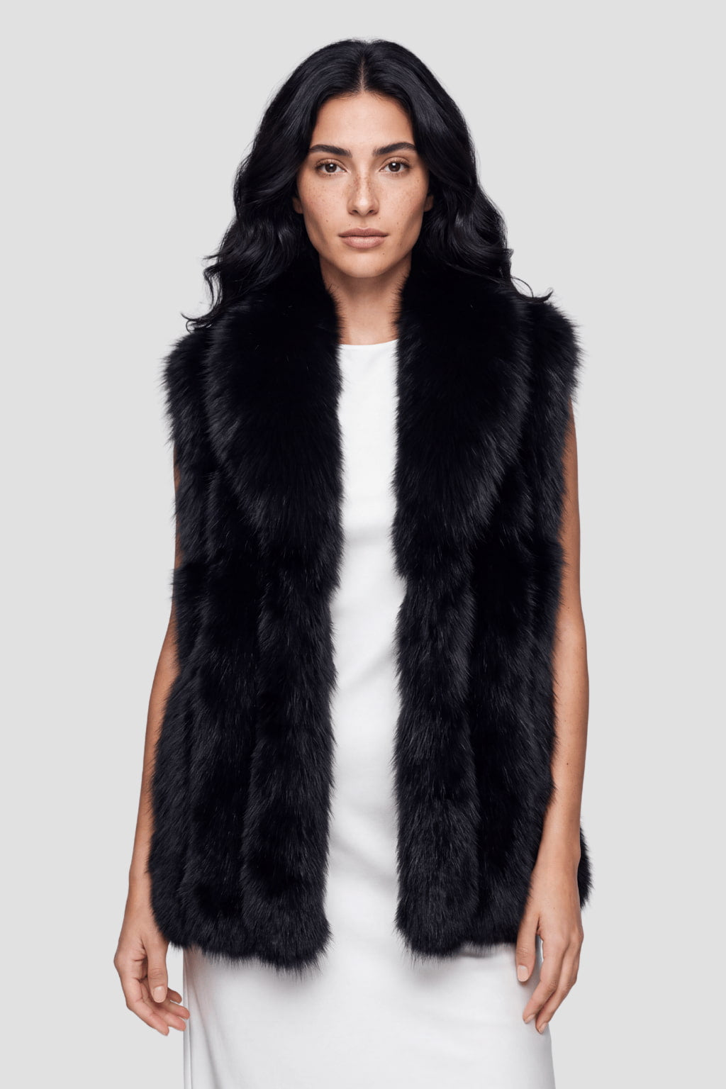 Gilet en fourrure de renard noir Héritage fourrure