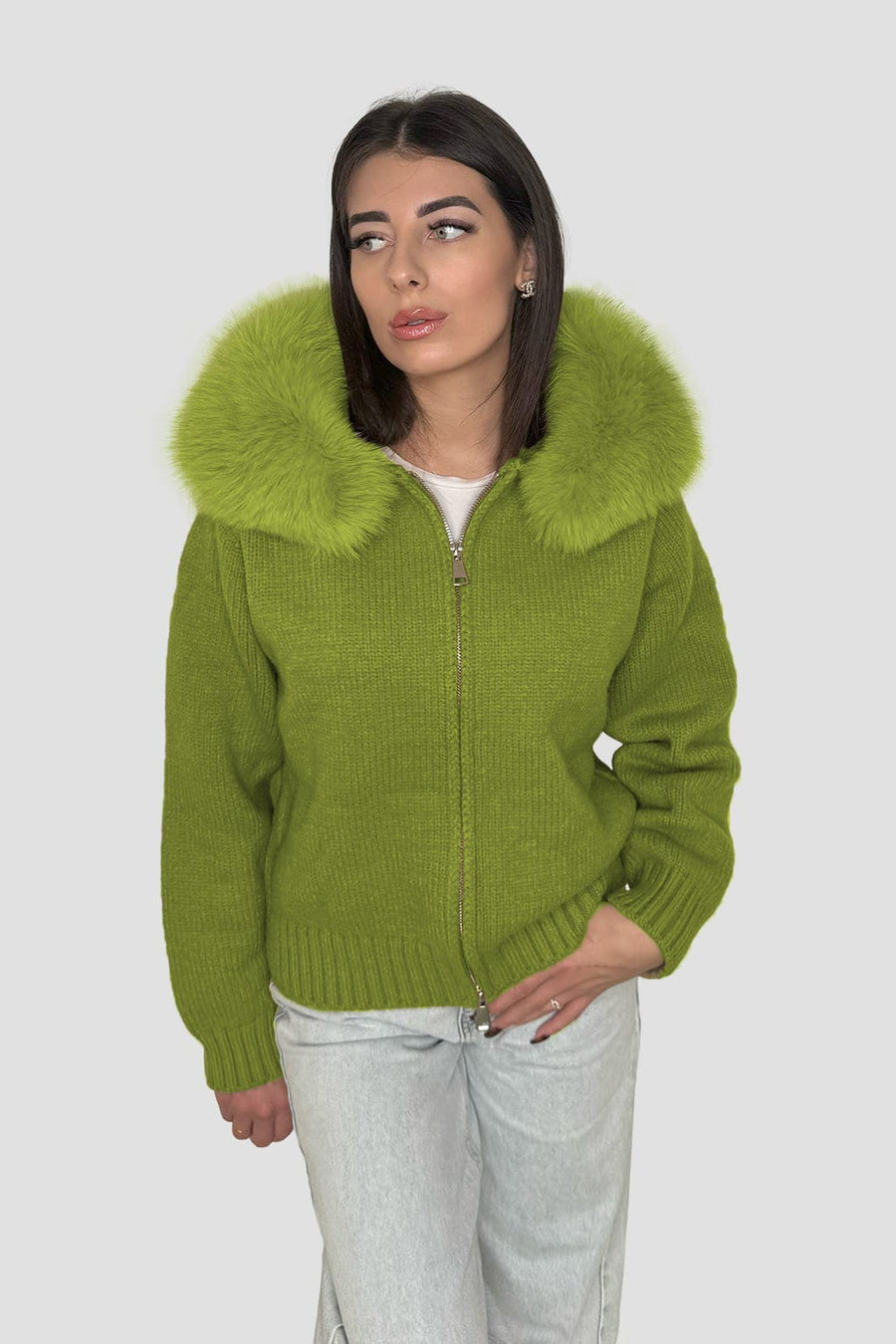 Gilet en fourrure de renard vert Héritage fourrure