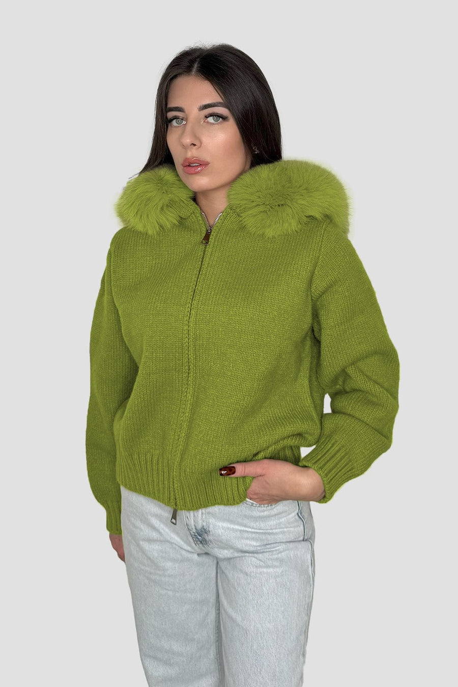 Gilet en fourrure de renard vert Héritage fourrure