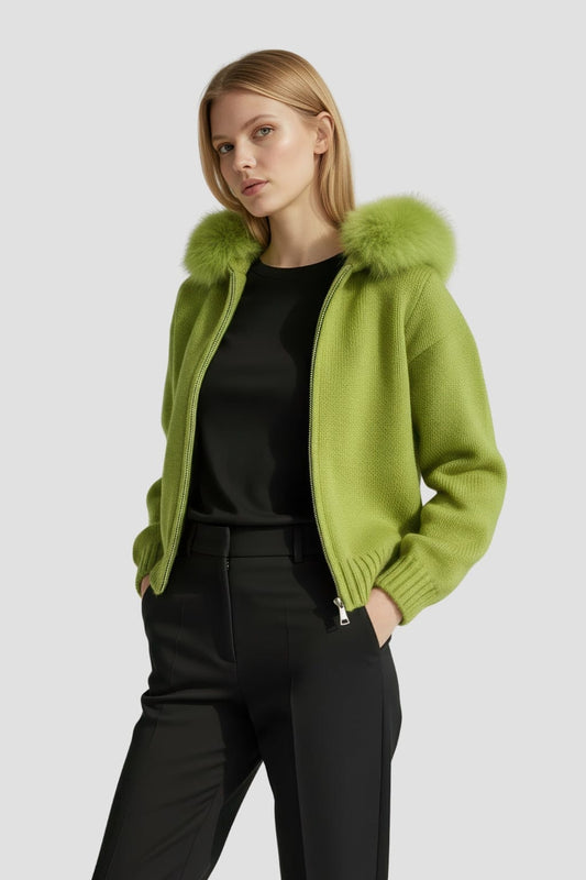 Gilet en fourrure de renard vert Héritage fourrure