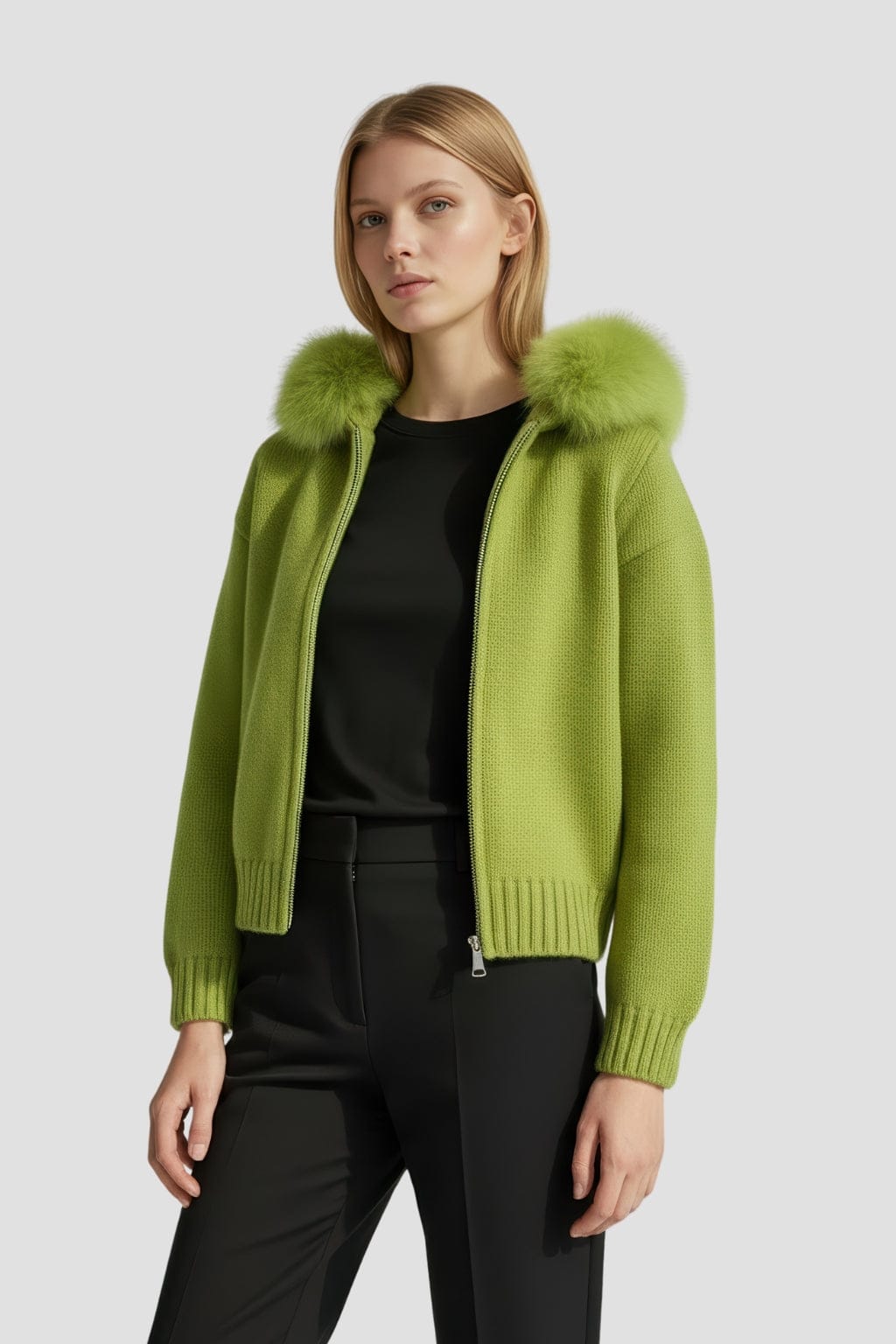 Gilet en fourrure de renard vert Héritage fourrure