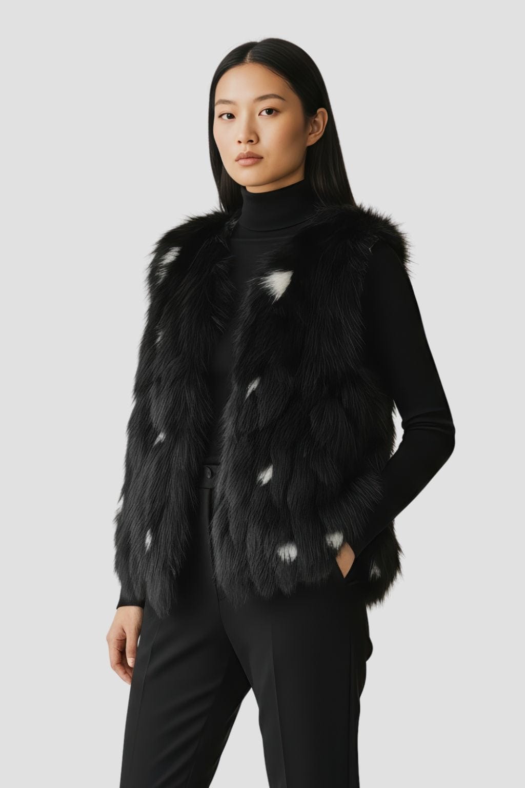 Gilet en fourrure de vison noir Héritage fourrure