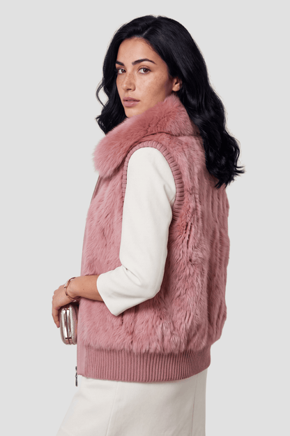 Gilet en fourrure rose Héritage fourrure