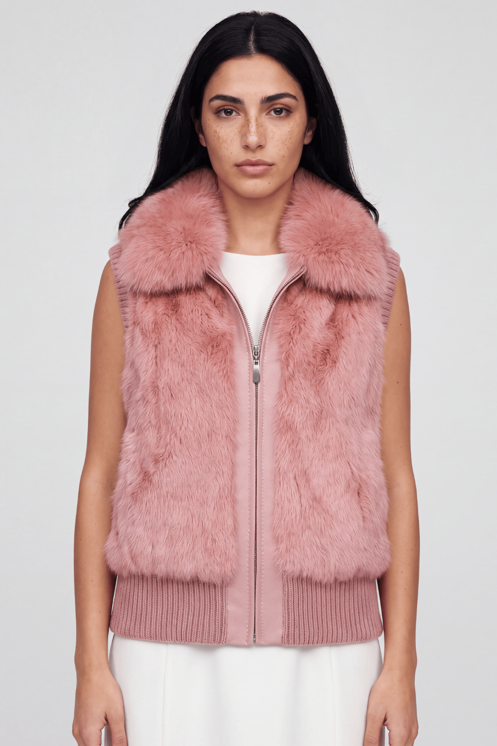 Gilet en fourrure rose Héritage fourrure