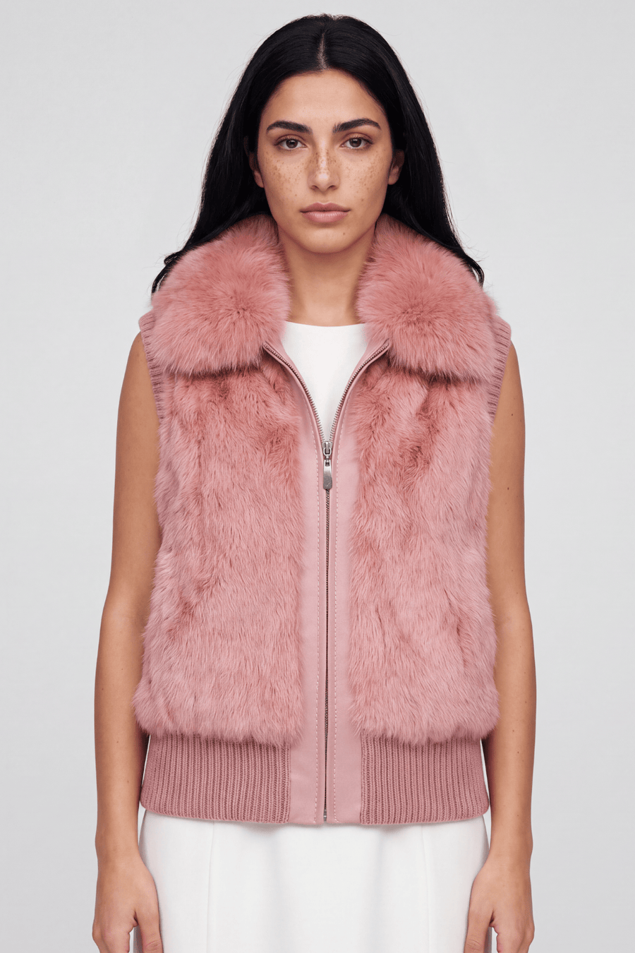 Gilet en fourrure rose Héritage fourrure