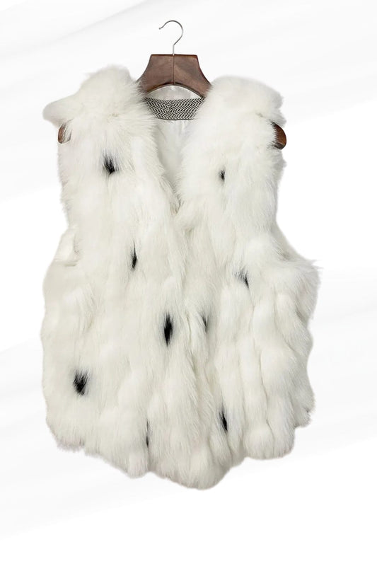 Gilet en fourrure sans manches blanc Héritage fourrure