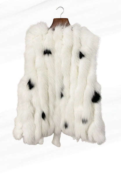 Gilet en fourrure sans manches blanc Héritage fourrure