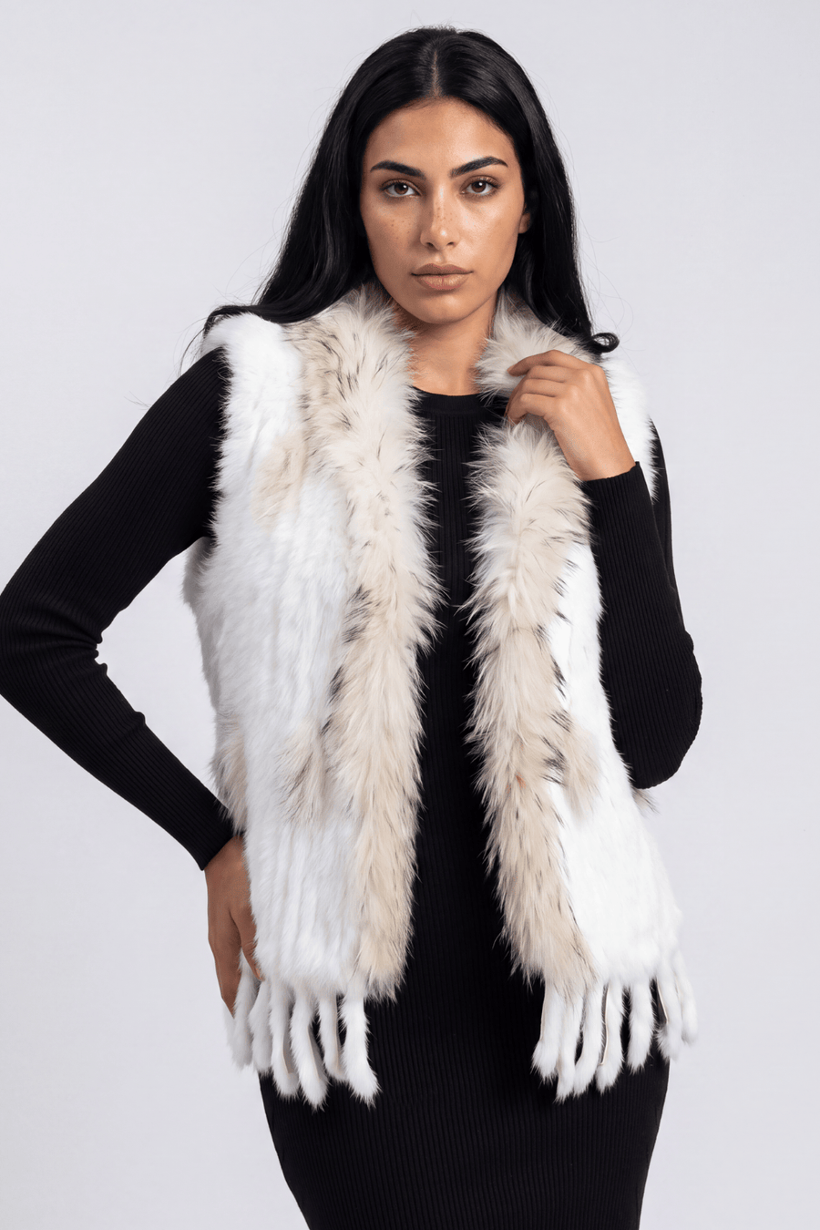 Gilet en fourrure sans manches blanc Héritage fourrure