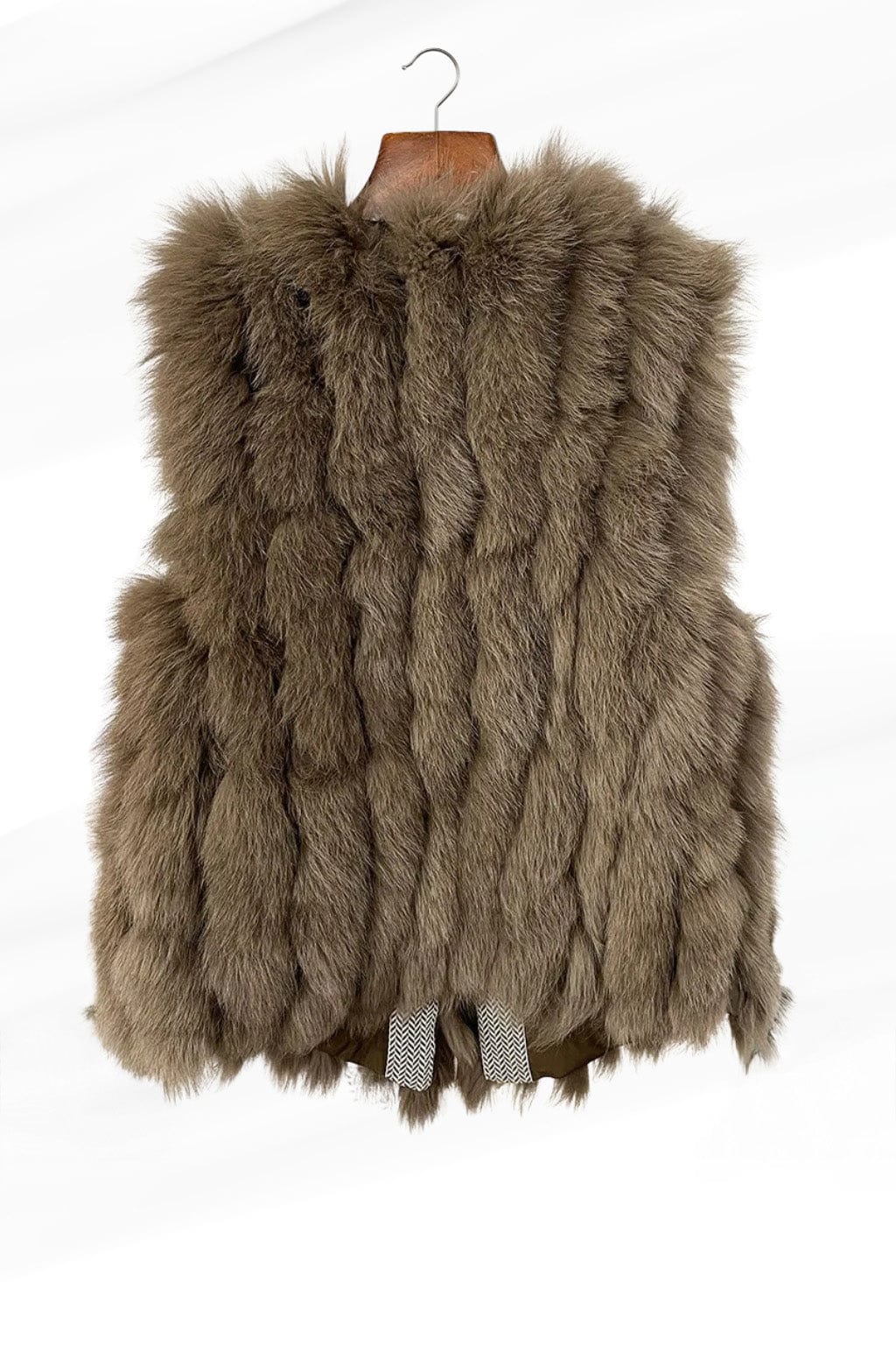 Gilet en fourrure sans manches brun Héritage fourrure