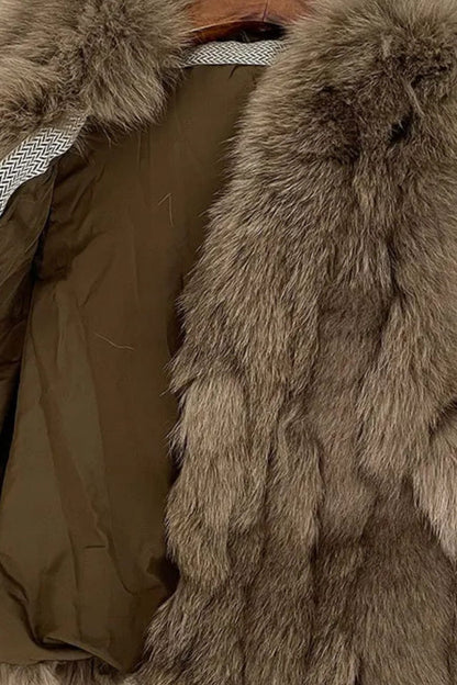 Gilet en fourrure sans manches brun Héritage fourrure