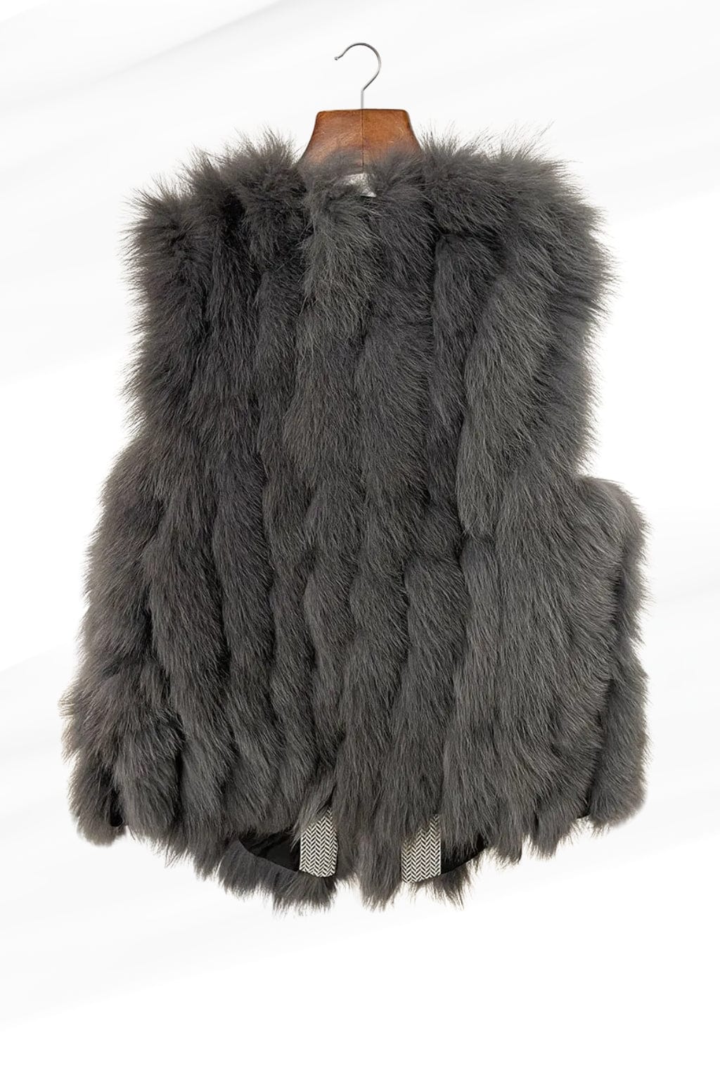 Gilet en fourrure sans manches gris Héritage fourrure