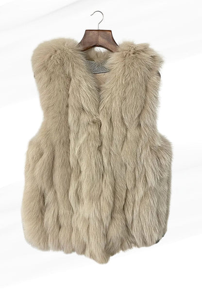 Gilet en fourrure sans manches marron Héritage fourrure