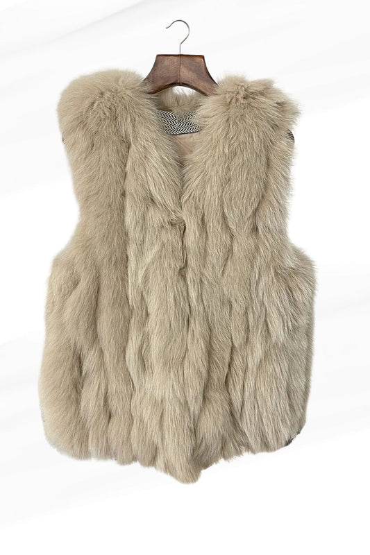 Gilet en fourrure sans manches marron Héritage fourrure