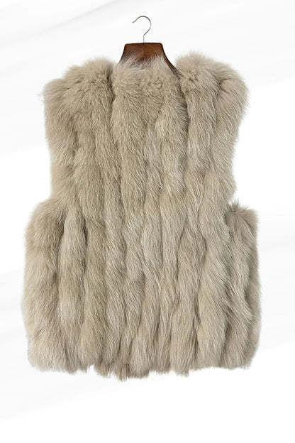 Gilet en fourrure sans manches marron Héritage fourrure