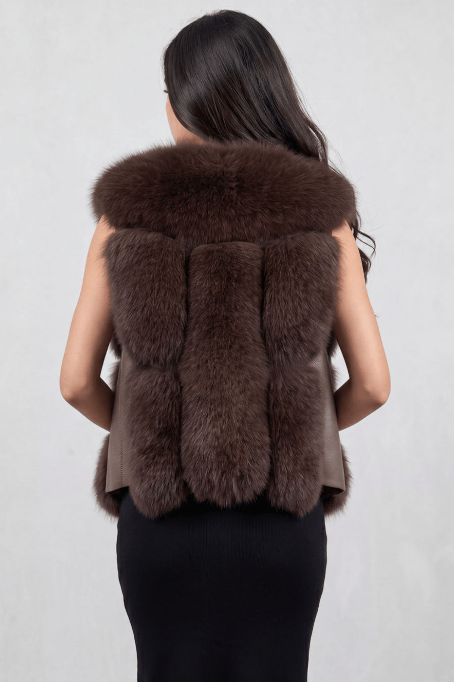 Gilet en fourrure sans manches marron Héritage fourrure