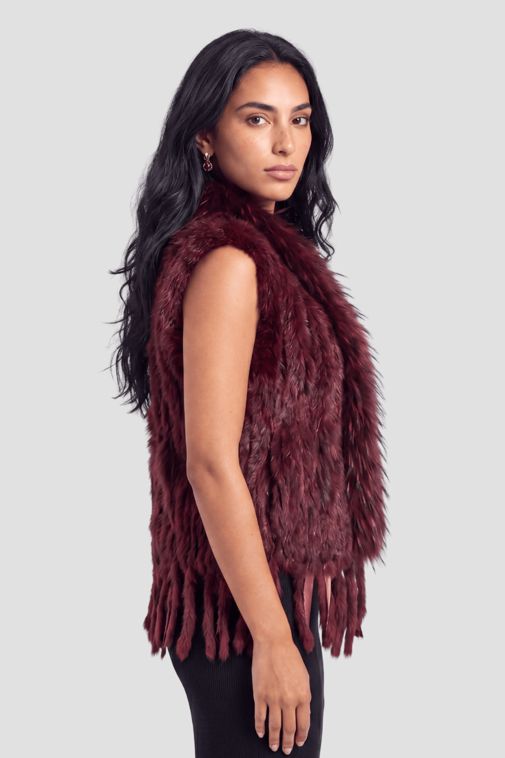 Gilet fourrure bordeaux Héritage fourrure