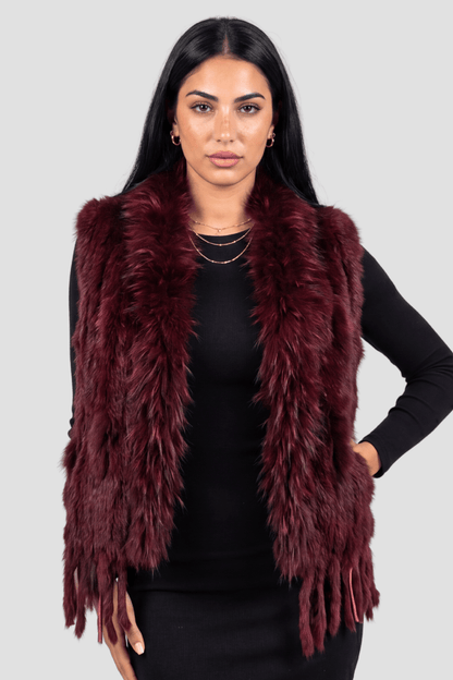 Gilet fourrure bordeaux Héritage fourrure