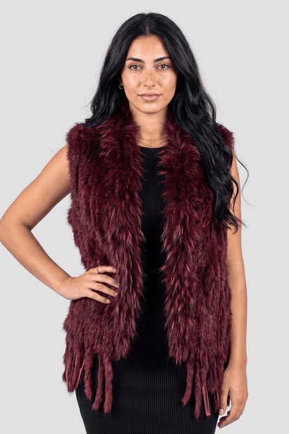 Gilet fourrure bordeaux Héritage fourrure