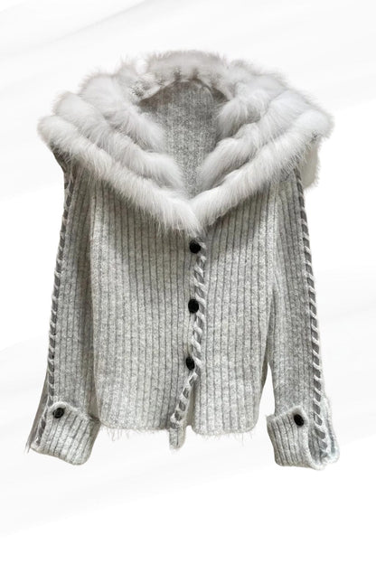 Gilet fourrure femme argenté Héritage fourrure