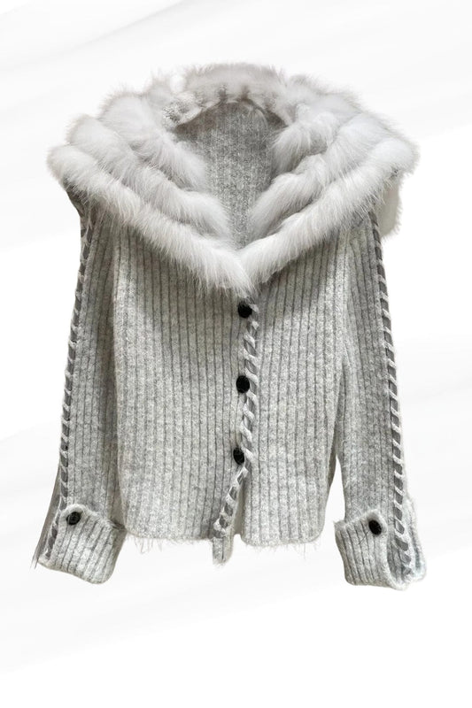 Gilet fourrure femme argenté Héritage fourrure